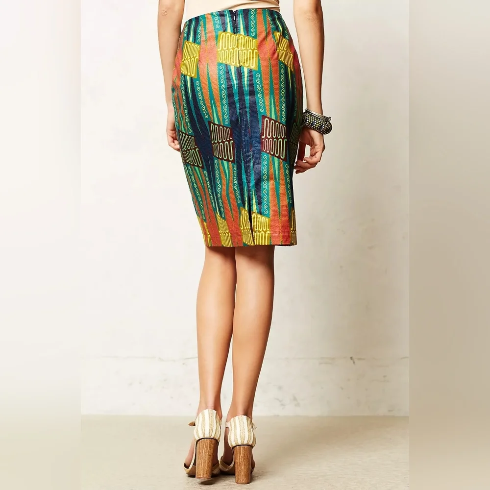 Legend & Song Kente Print, Dutch Wax Sleeveless Crop Top & A-Line Skirt, size 2
